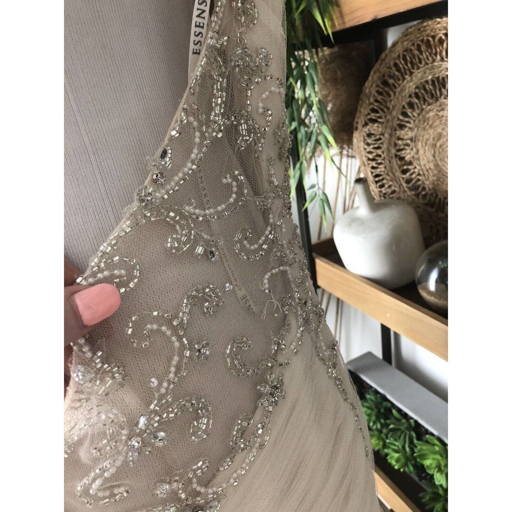 Essence of Australia size 10 French Tulle Satin Diamante mermaid Wedding Dress - Picture 11 of 12